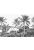 fototapet landskap med palmer svart och vitt