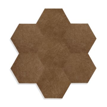 eko självhäftande läderplattor sexkant konjak brun