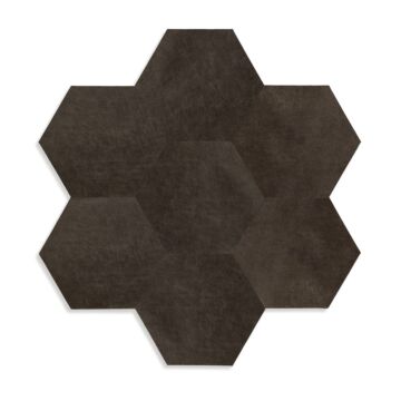 eko självhäftande läderplattor sexkant mörkbrunt