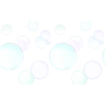 fototapet stora flytande bubblor pastellila, mintgrönt och pastellblått